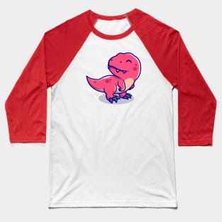 Cute Baby Tyrannosaurus Cartoon Baseball T-Shirt